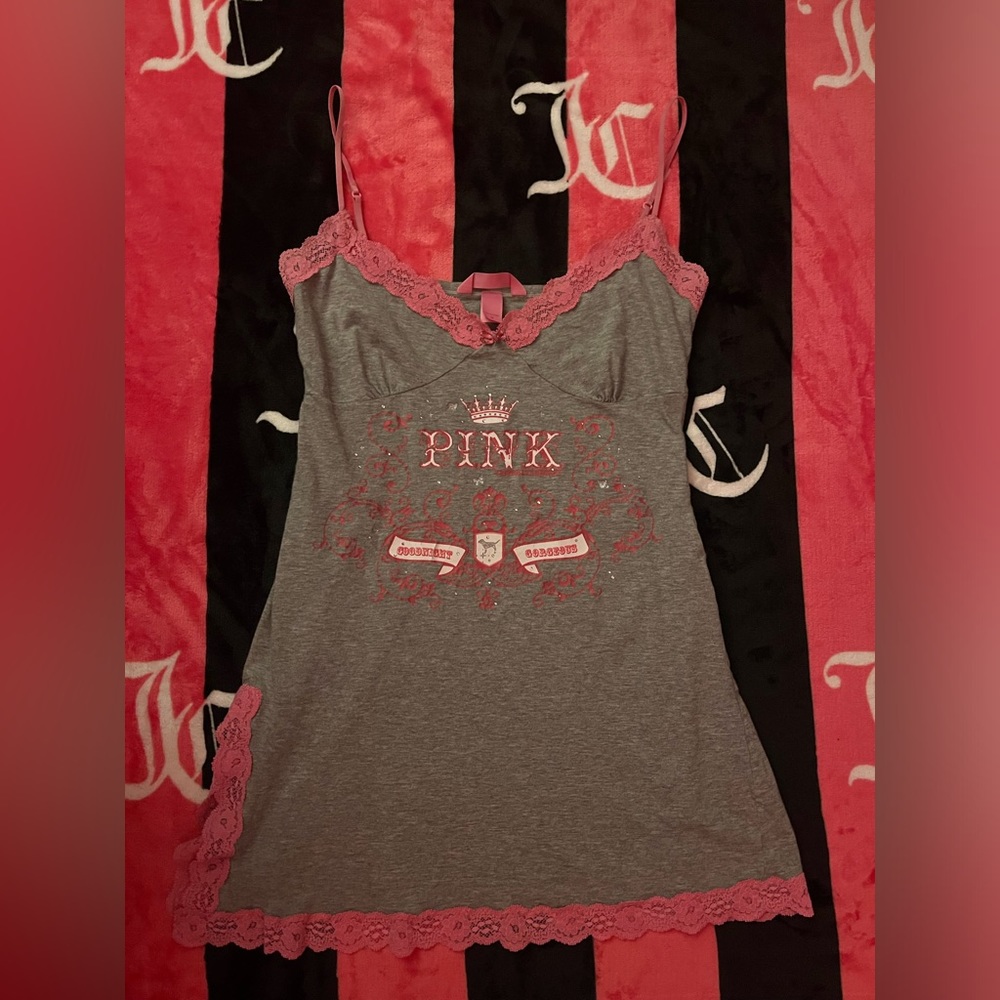 Vintage PINK Victoria's Secret rhinestone nightgown
